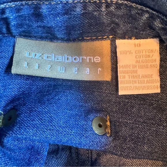 Liz Claiborne Blue Midi Denim Dress Medium 10 - Picture 7 of 7